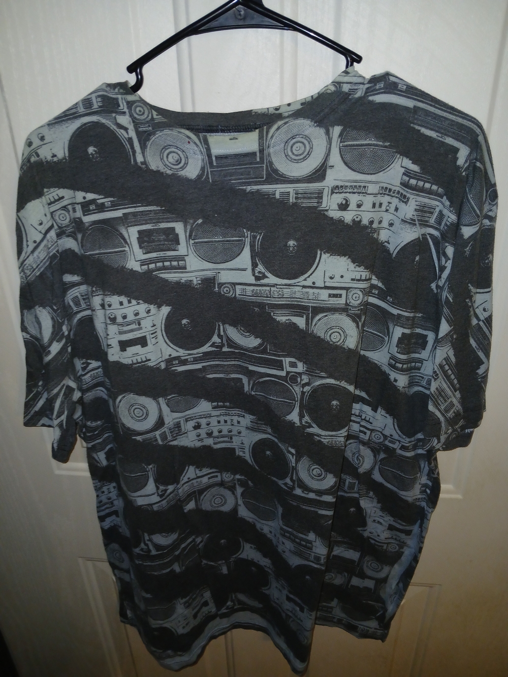 Raw Blue & Black Boombox Graphic T-Shirt | Streetwear Hip-Hop Tee
